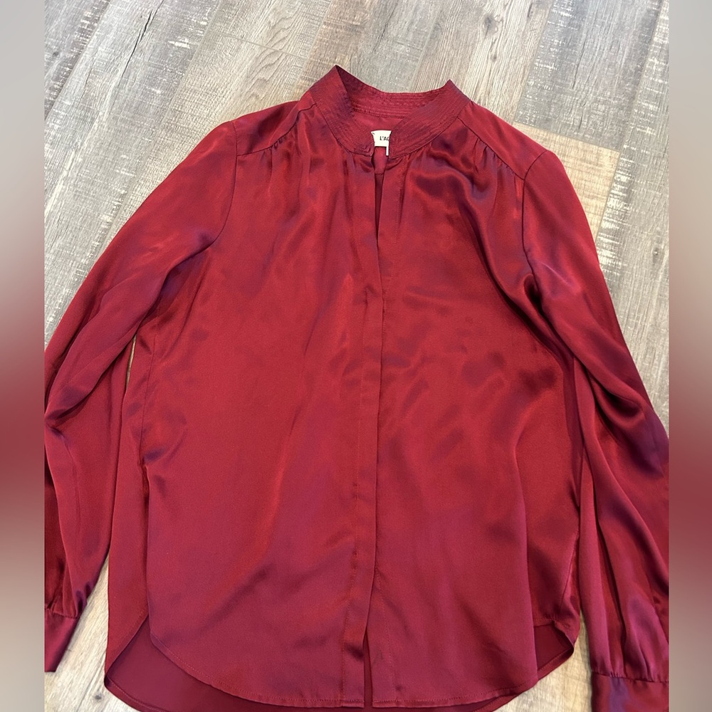 L’agence 💯 silk blouse Bianca burgundy